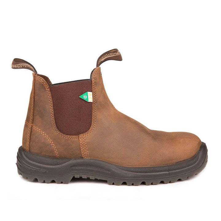 BLUNDSTONE- MEN'S 164- WORK & SAFETY BOOT CRAZY HORSE BROWN SIDE