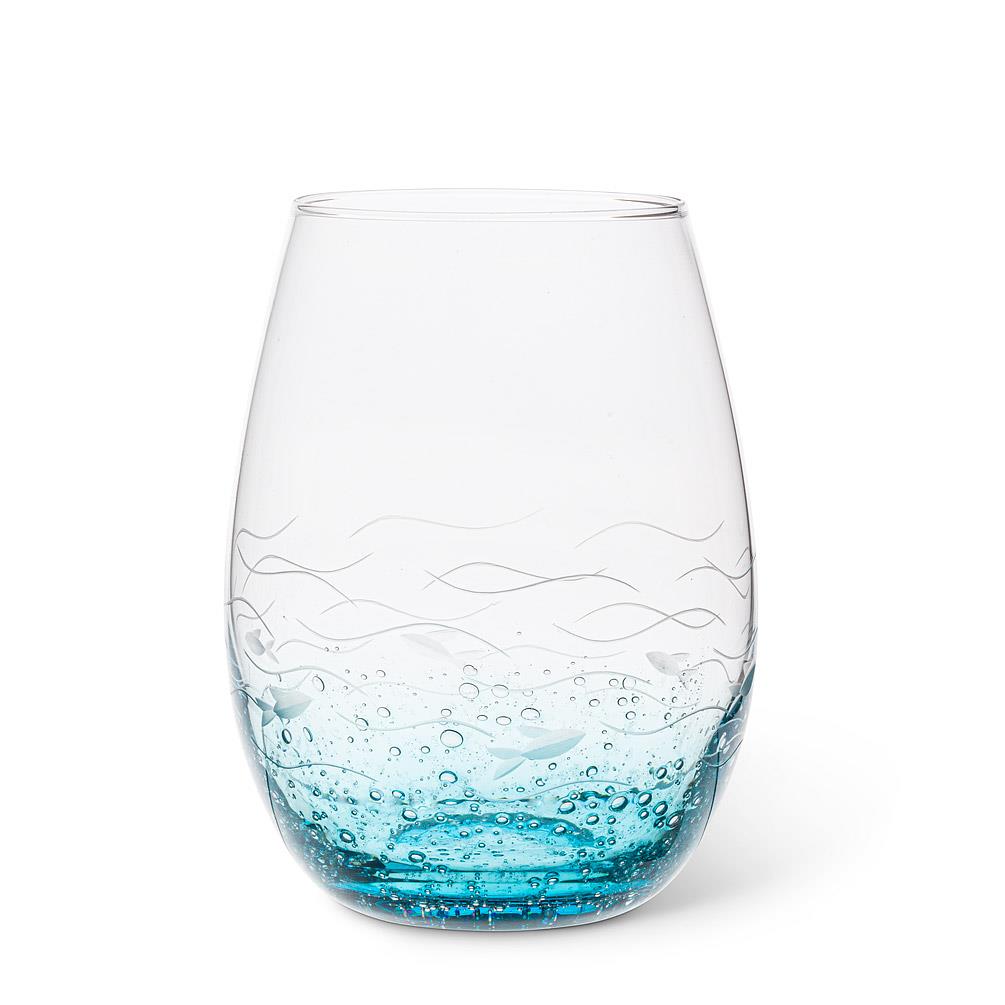 ABBOTT- Fish Cut Stemless Wine Glass