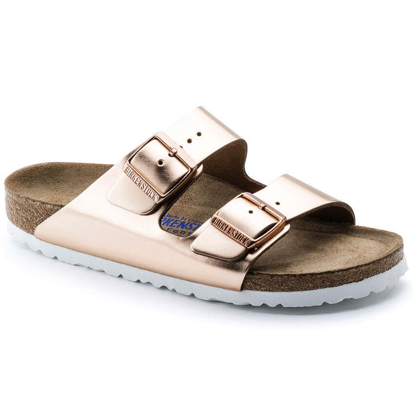 BIRKENSTOCK- LADIES ARIZONA SOFT BED SANDAL METALLIC COPPER