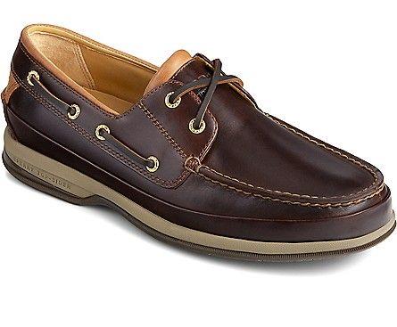 SPERRY- MEN'S GOLD ASV 2-EYE BOAT SHOE DARK BROWN