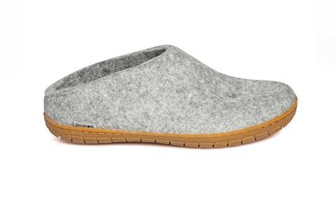 GLERUPS - OPEN HEEL SLIPPER WITH RUBBER SOLE