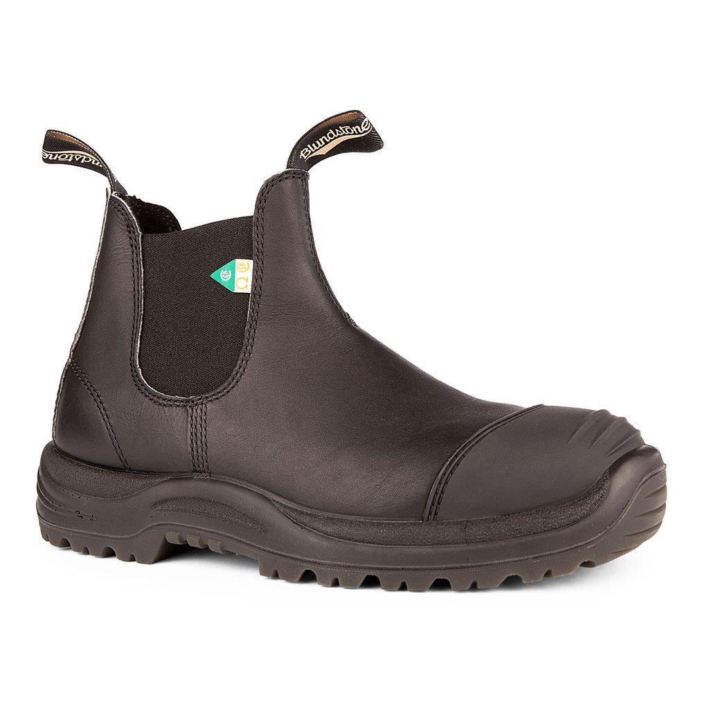 BLUNDSTONE- MEN'S 168- WORK & SAFETY BOOT RUBBER TOE CAP BLACK